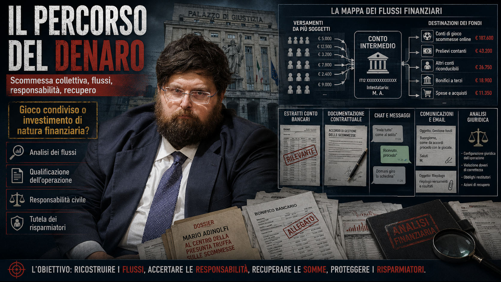 Caso Adinolfi, seguire il denaro per ricostruire le responsabilità